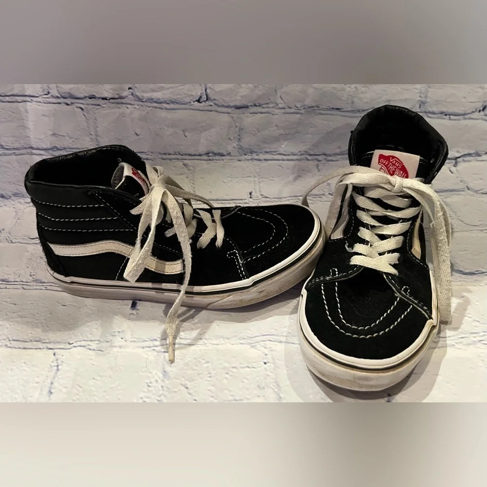Vans Off The Wall Black High Top Skate Shoes Kid's 3